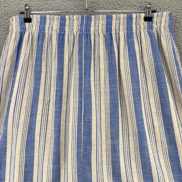 Torrid Skirt Womens 2 US 18 Plus Ivory Blue Striped Linen Pull On Above Knee NWT - Picture 3 of 11